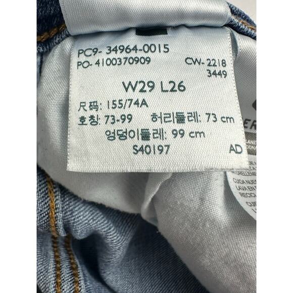 Levi's Wedgie Straight Size 29 High-Rise Cropped Distressed Button Fly Jeans - Picture 5 of 12